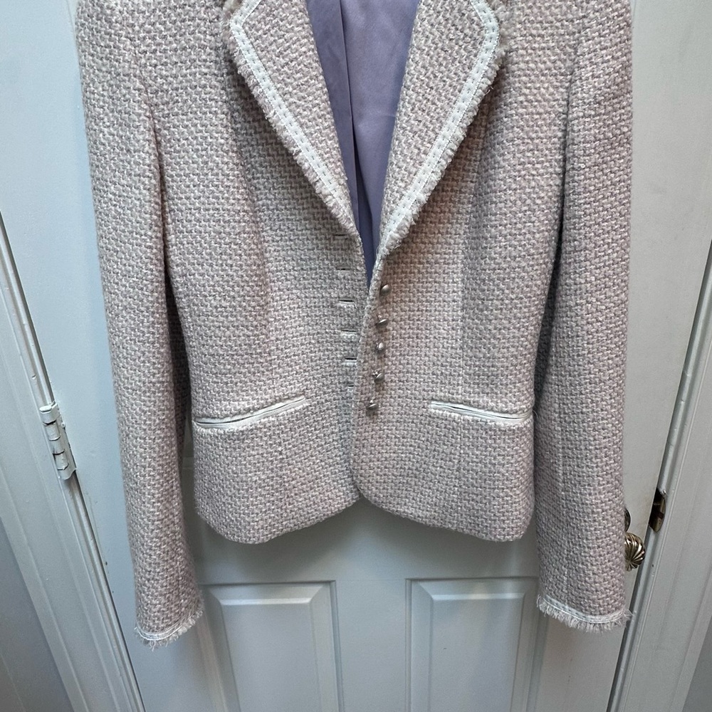 Elegant Cream Tweed Women's Blazer